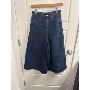 Levis Engineered Jeans LEJ Wide Leg Culotte Denim Pants Indigo Blue High Rise